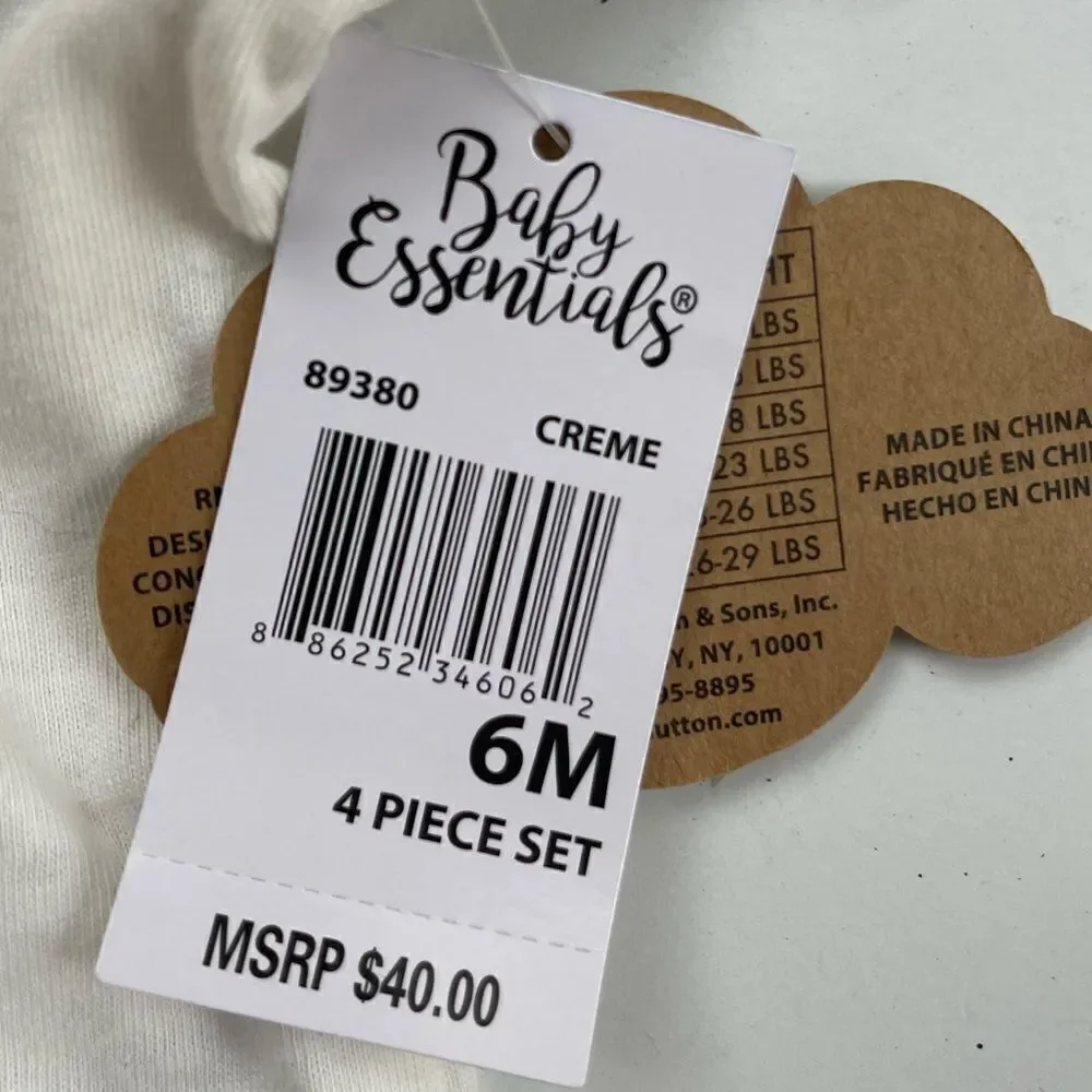 Baby Essentials Baby Girls Cutest Little Turkey Bodysuit Set Size 6 Months NWT